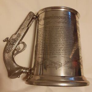 Pewter Mug Engraved w/Declaration of the 13 *Dent * Sheffield * Founding Fathers
